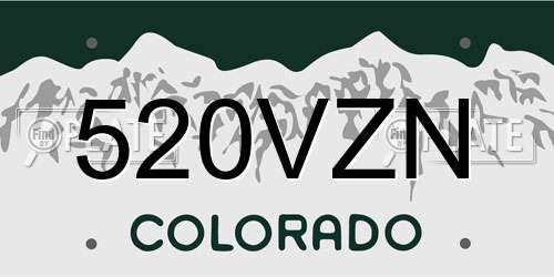 520VZN Colorado License Plate