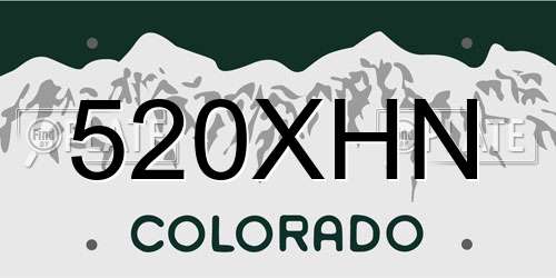 520XHN Colorado License Plate