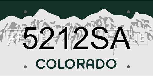 5212SA Colorado License Plate
