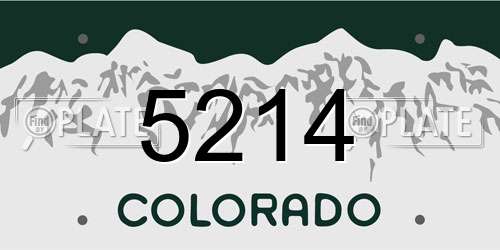 5214 Colorado License Plate