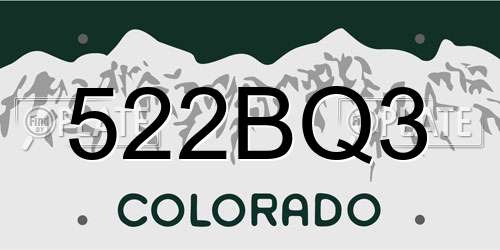 522BQ3 Colorado License Plate