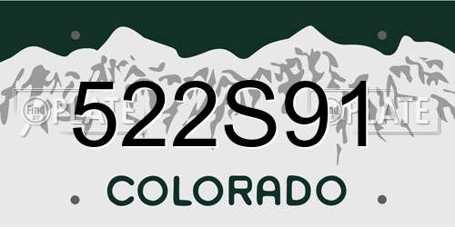 522S91 Colorado License Plate