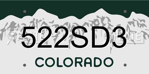 522SD3 Colorado License Plate