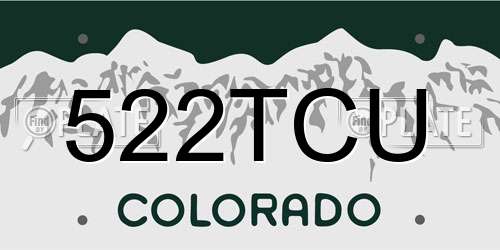 522TCU Colorado License Plate