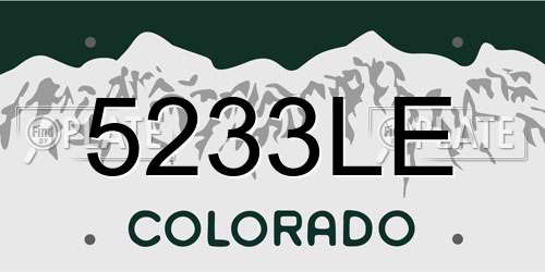 5233LE Colorado License Plate
