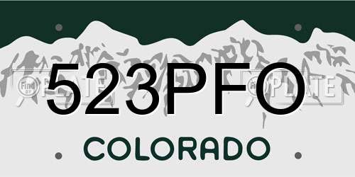 523PFO Colorado License Plate