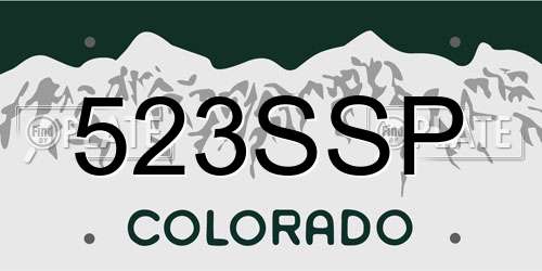 523SSP Colorado License Plate
