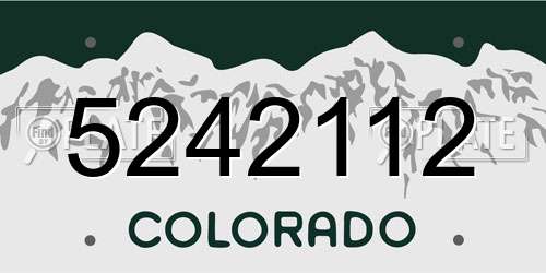 5242112 Colorado License Plate