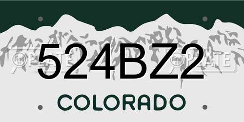 524BZ2 Colorado License Plate