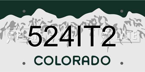 524IT2 Colorado License Plate