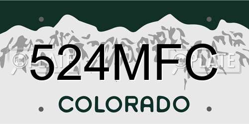 524MFC Colorado License Plate