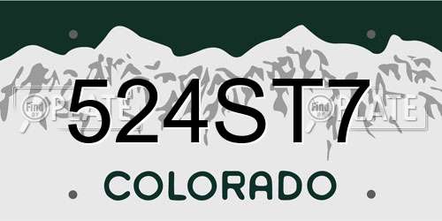 524ST7 Colorado License Plate