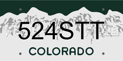 524STT Colorado License Plate