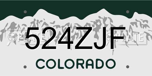 524ZJF Colorado License Plate