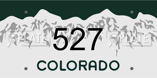 527 Colorado License Plate