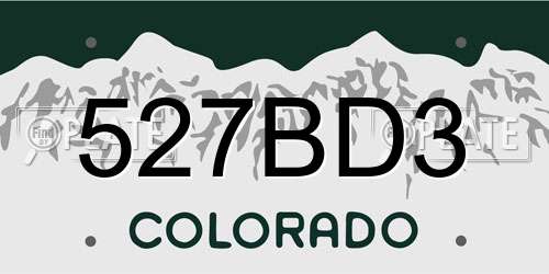 527BD3 Colorado License Plate
