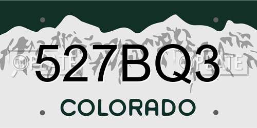 527BQ3 Colorado License Plate