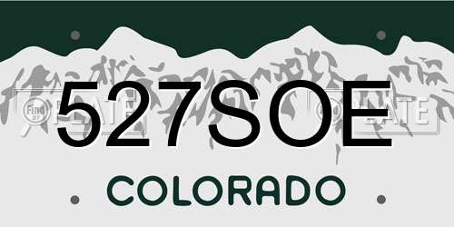 527SOE Colorado License Plate