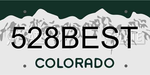 528BEST Colorado License Plate
