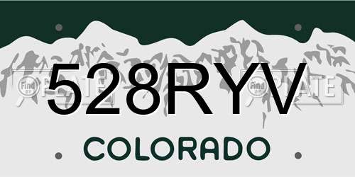 528RYV Colorado License Plate