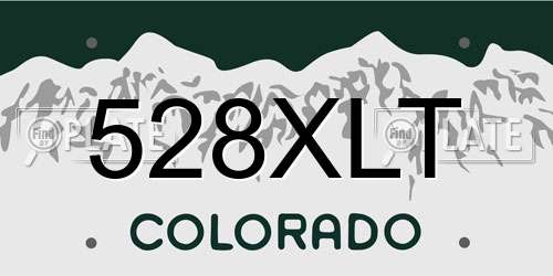 528XLT Colorado License Plate