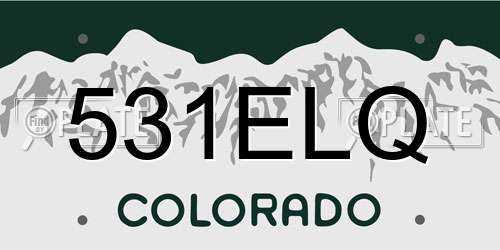 531ELQ Colorado License Plate