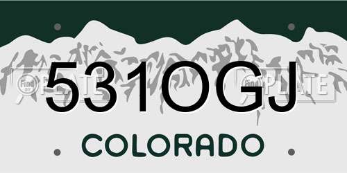 531OGJ Colorado License Plate