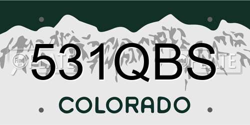 531QBS Colorado License Plate