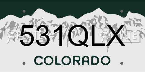 531QLX Colorado License Plate
