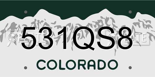 531QS8 Colorado License Plate
