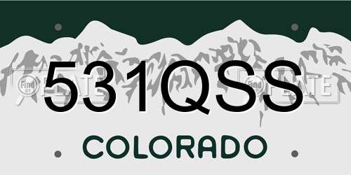 531QSS Colorado License Plate