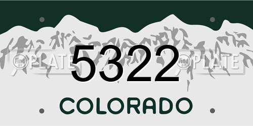 5322 Colorado License Plate