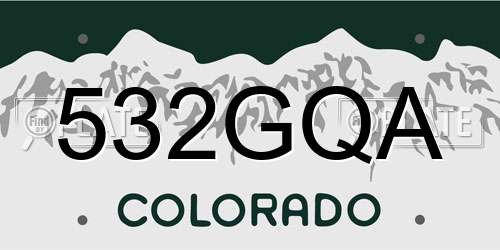 532GQA Colorado License Plate
