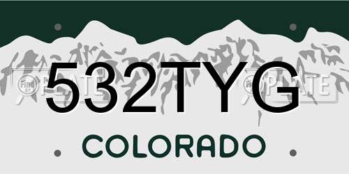 532TYG Colorado License Plate