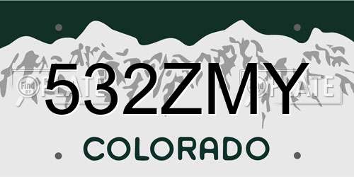 532ZMY Colorado License Plate