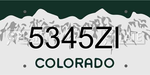 5345ZI Colorado License Plate