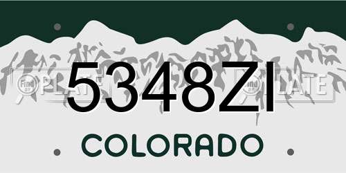 5348ZI Colorado License Plate
