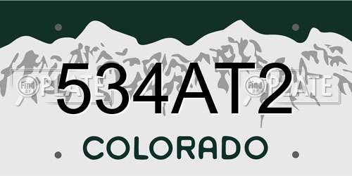 534AT2 Colorado License Plate