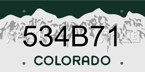 534B71 Colorado License Plate