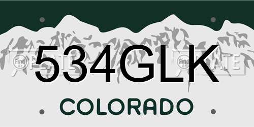 534GLK Colorado License Plate