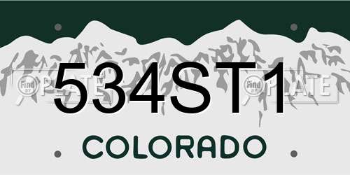 534ST1 Colorado License Plate