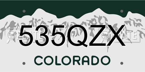 535QZX Colorado License Plate