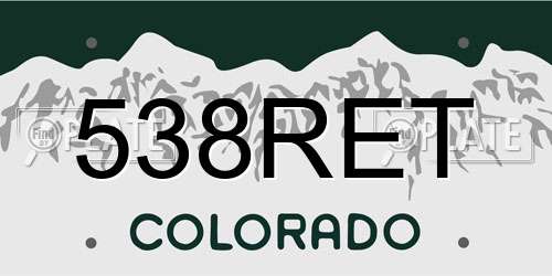 538RET Colorado License Plate