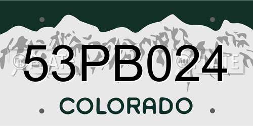 53PB024 Colorado License Plate