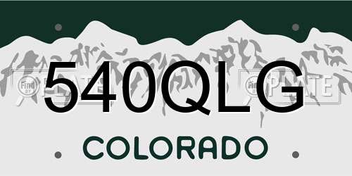 540QLG Colorado License Plate