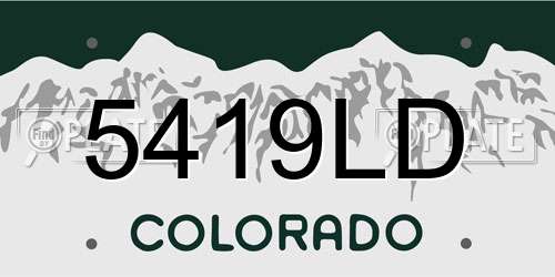 5419LD Colorado License Plate