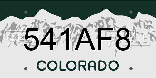 541AF8 Colorado License Plate