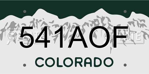 541AOF Colorado License Plate