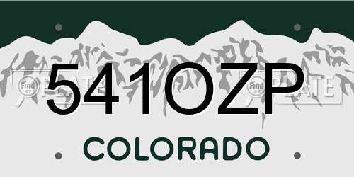 541OZP Colorado License Plate