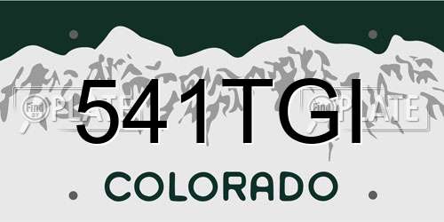 541TGI Colorado License Plate